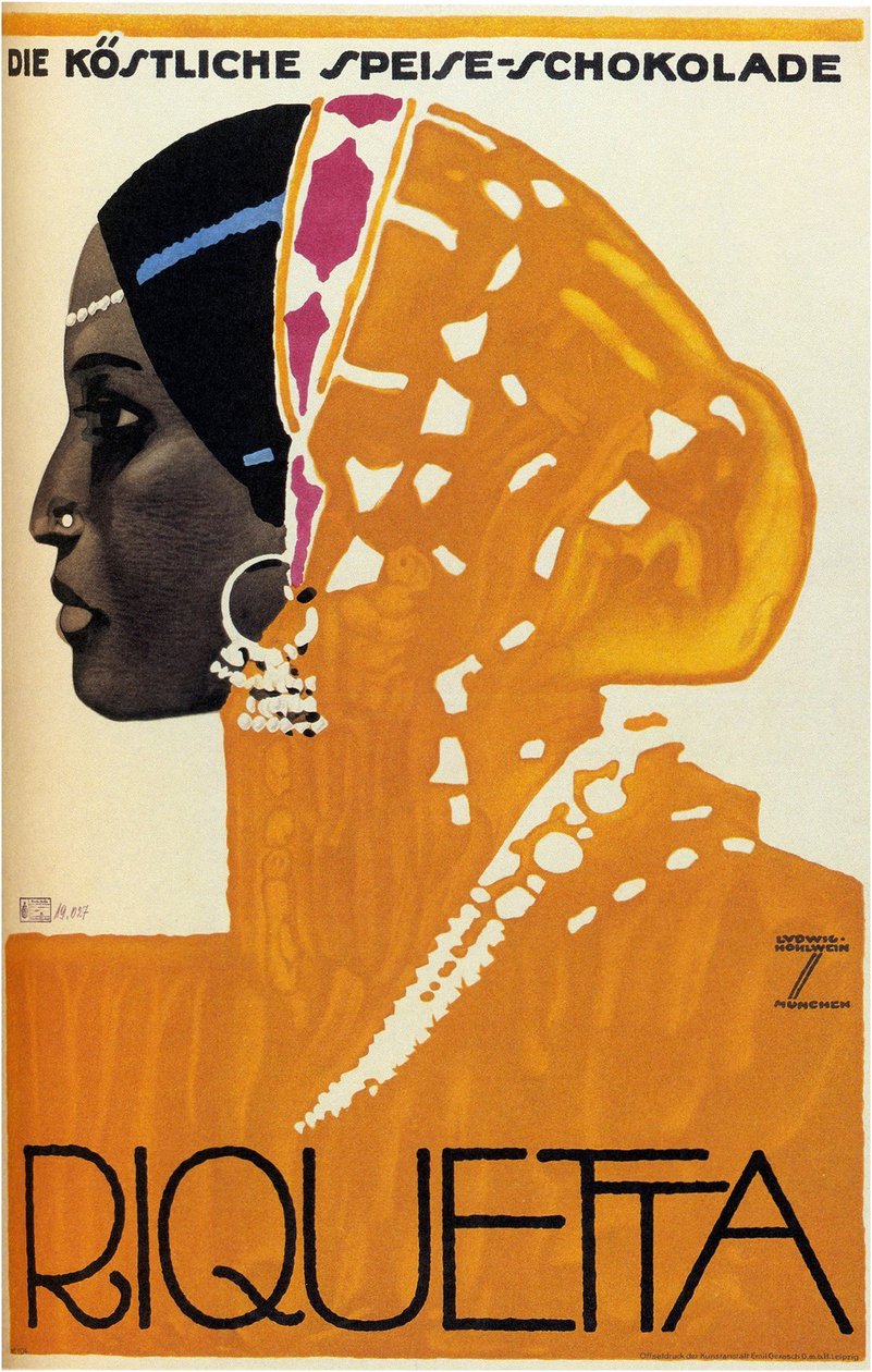Riquetta csokoládé, 1925 alkotó: Ludwig Hohlwein