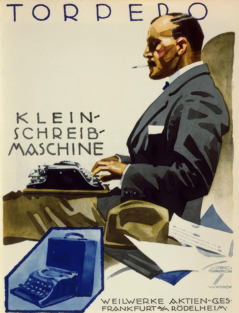 Torpedó írógép alkotó: Ludwig Hohlwein