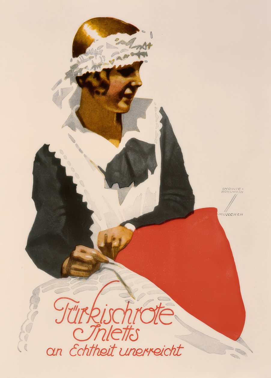 Eredetiségében páratlan törökvörös berakások alkotó: Ludwig Hohlwein
