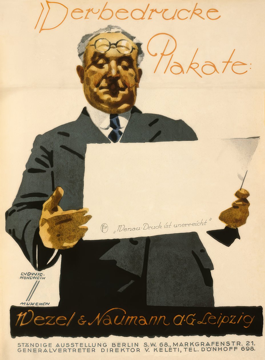 A reklám plakátokat nyomtat alkotó: Ludwig Hohlwein