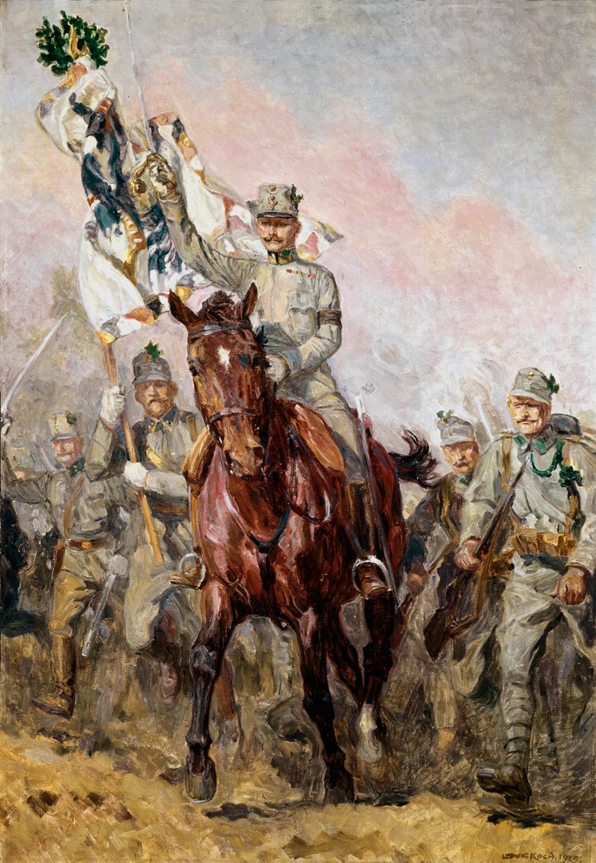 A második tiroli Kaiserjaeger-ezred parancsnokával, ezredes ... alkotó: Ludwig Koch
