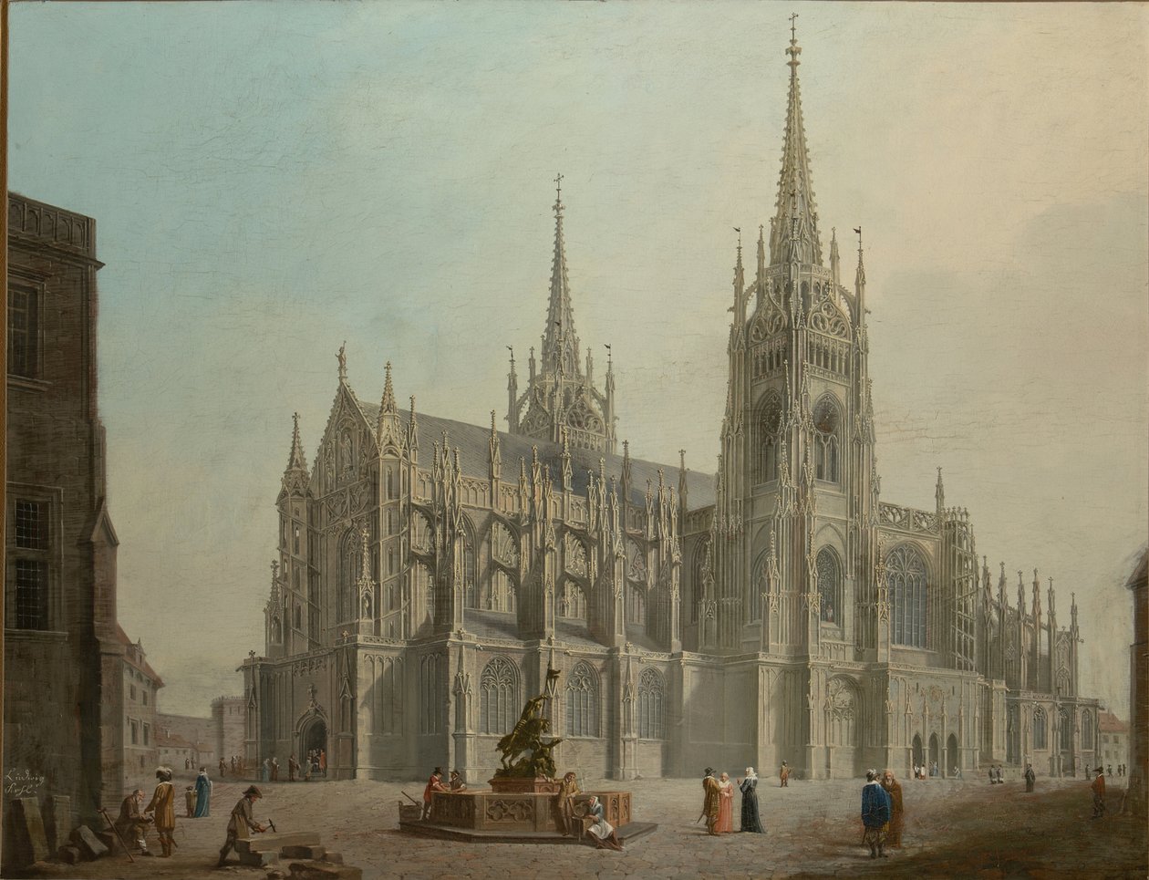 La cathedrale saint Guy de Prague - Szent Vitus székesegyház Prágában - Ludvik Kohl (1746-1821). Olajfestmény alkotó: Ludwig Kohl