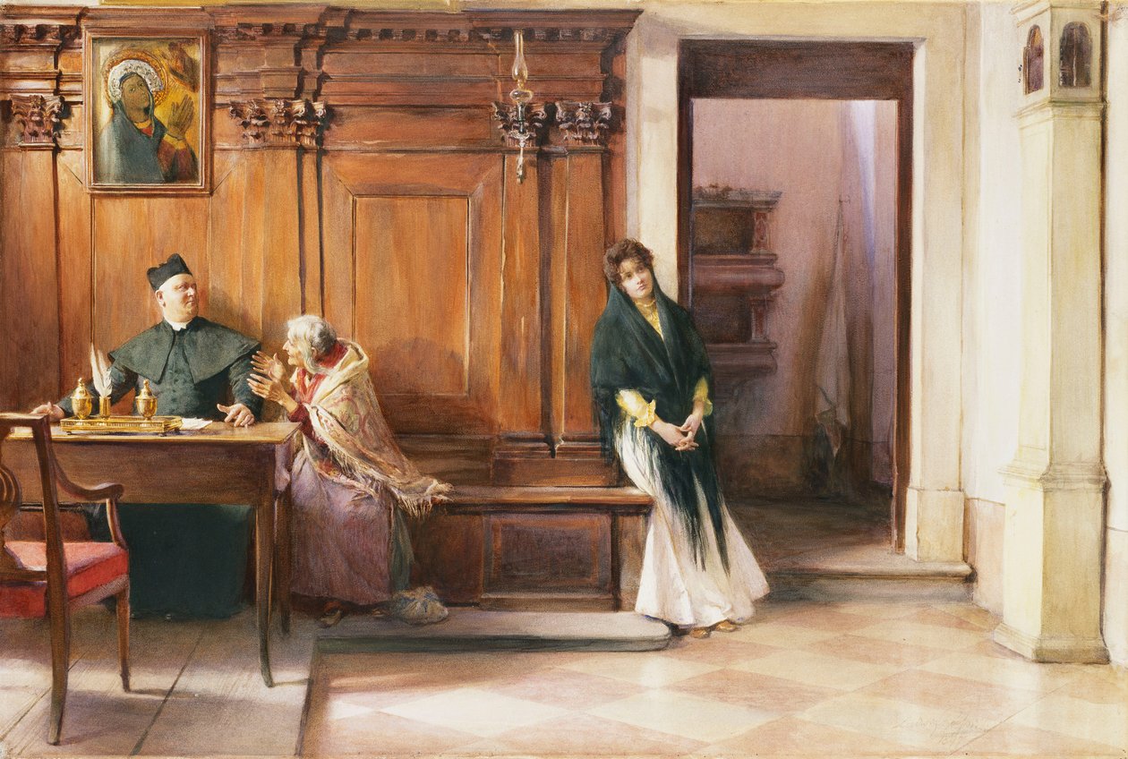 Egy irodai beavatkozás, 1897 alkotó: Ludwig Passini