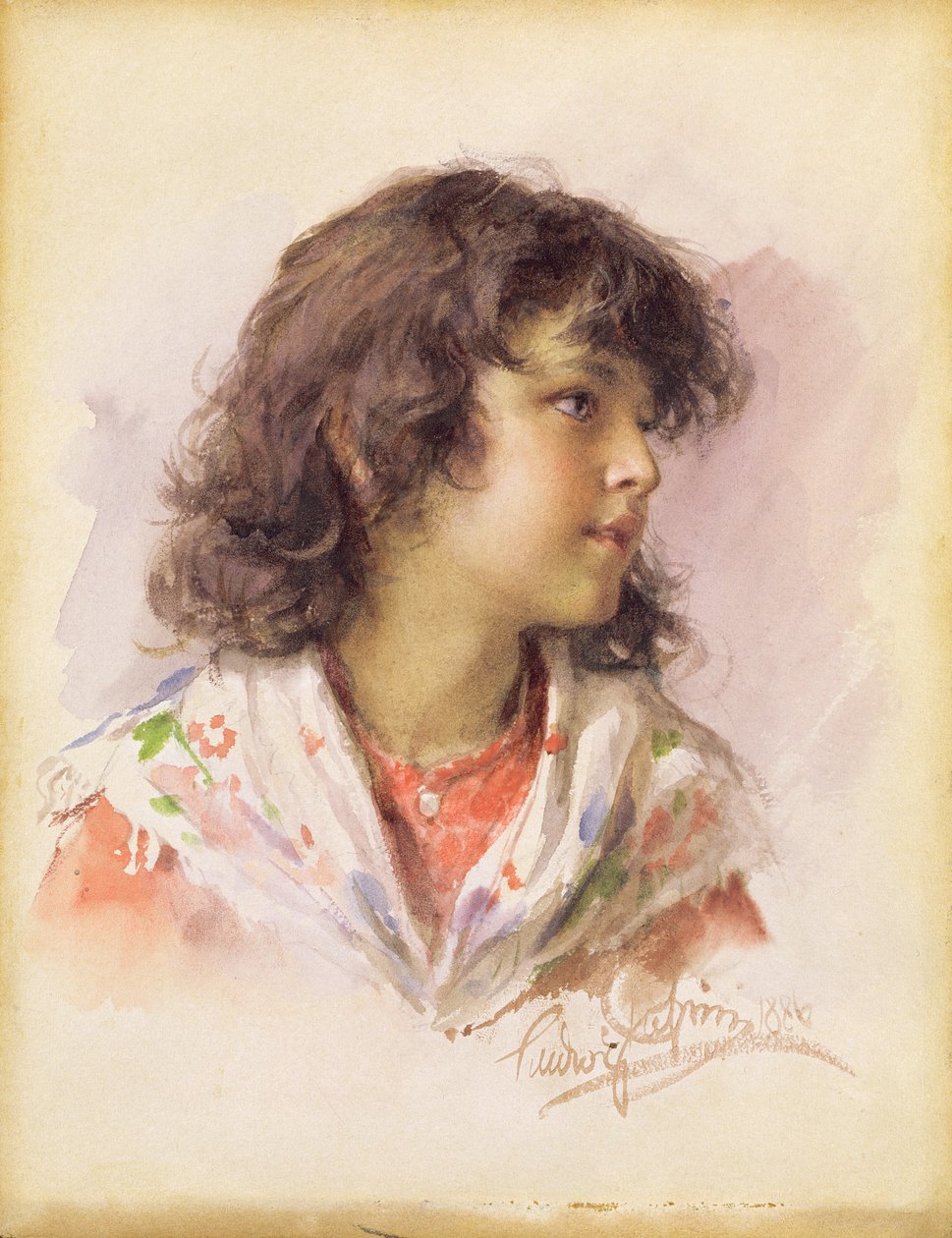 Egy lány feje, 1886 alkotó: Ludwig Passini