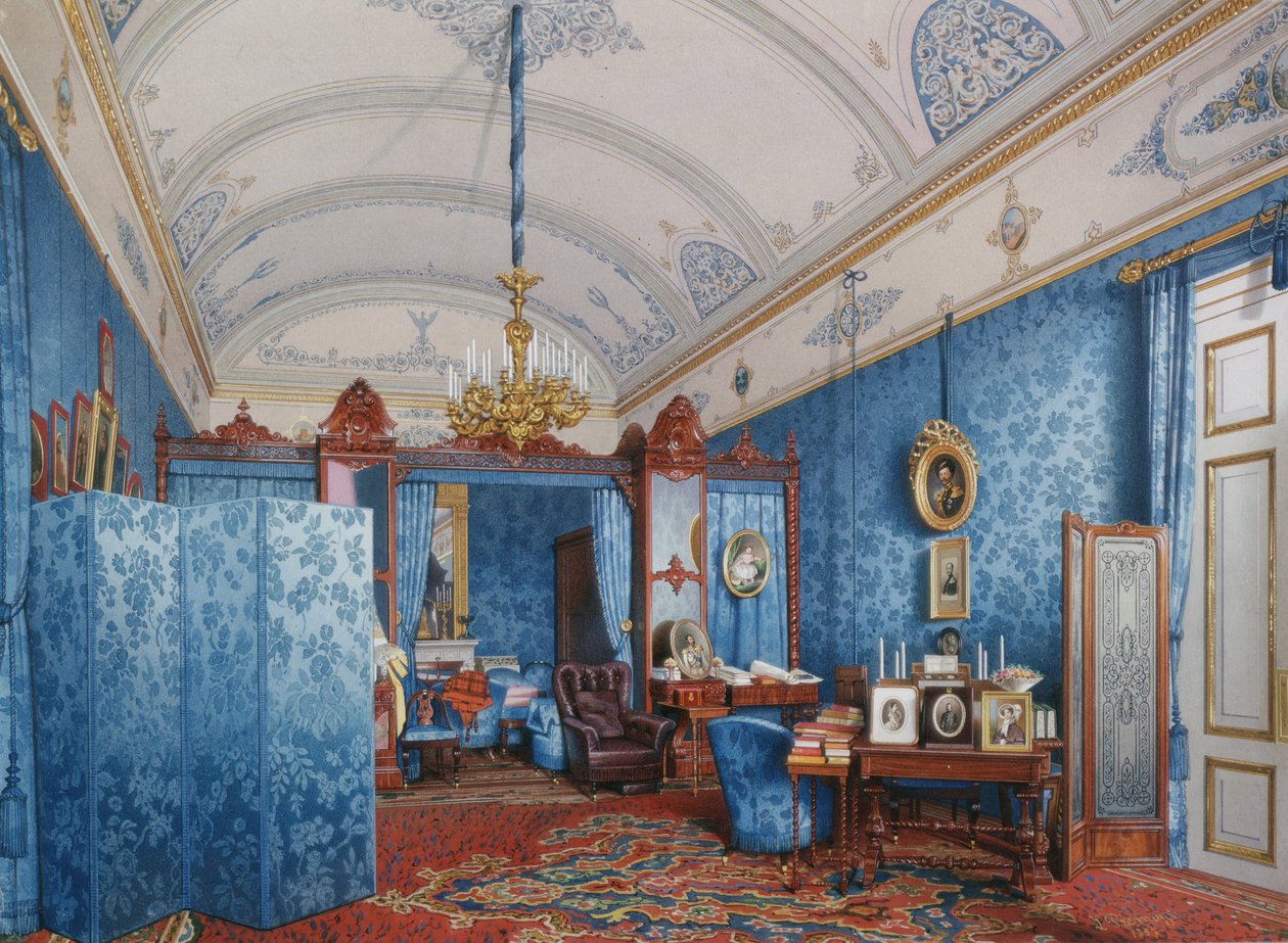 A Téli Palota belső terei. Mária Alekszandrovna császárné öltözője, 1857 alkotó: Ludwig Premazzi