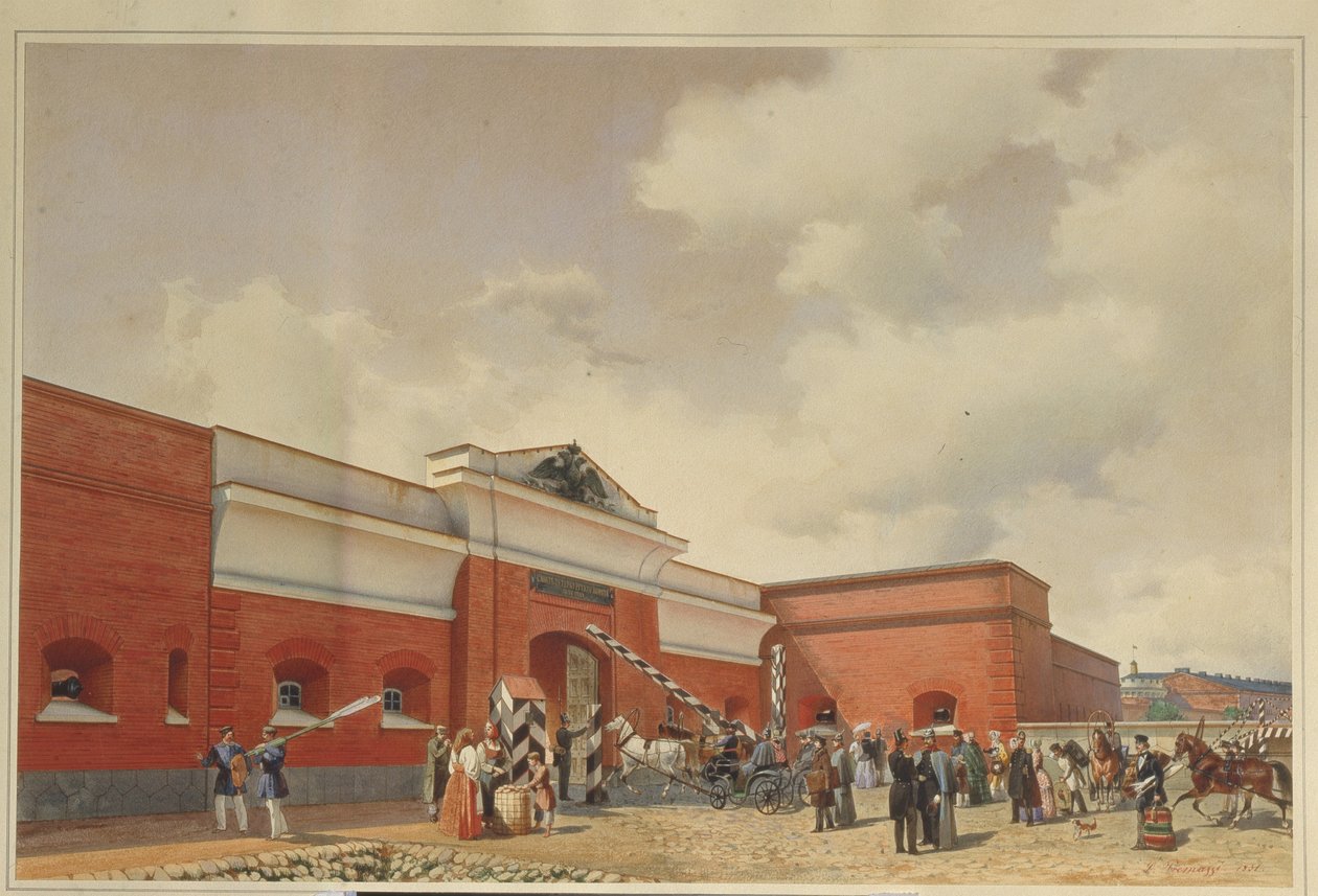 A Kronstadt-tengeri erőd A Szentpétervári Kapu, 1850 alkotó: Ludwig Premazzi