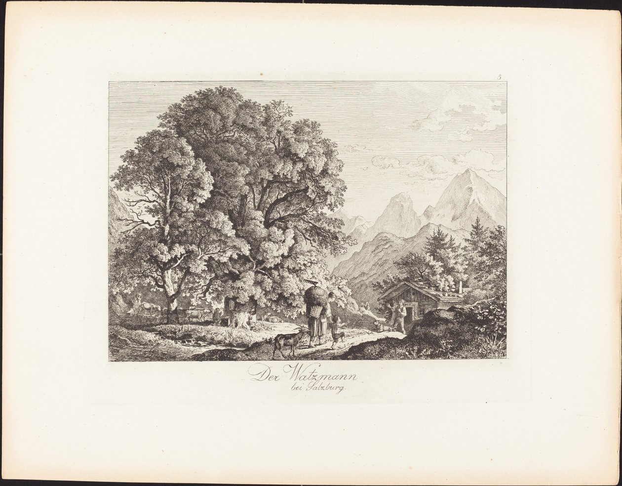 A Watzmann Salzburg mellett alkotó: Ludwig Richter