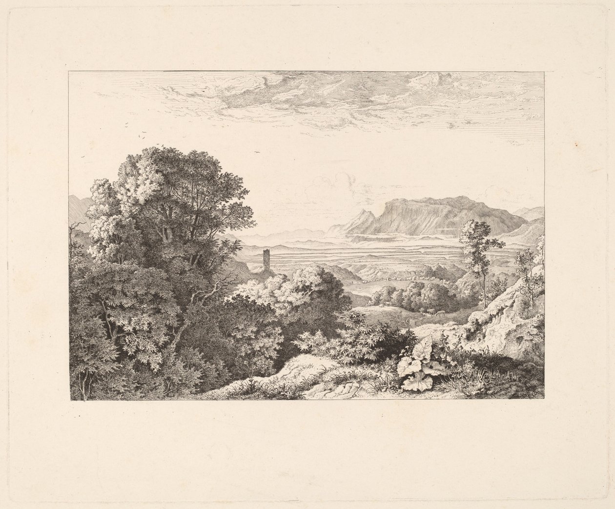 Kilátás az Olevano-kastélyra alkotó: Ludwig Richter