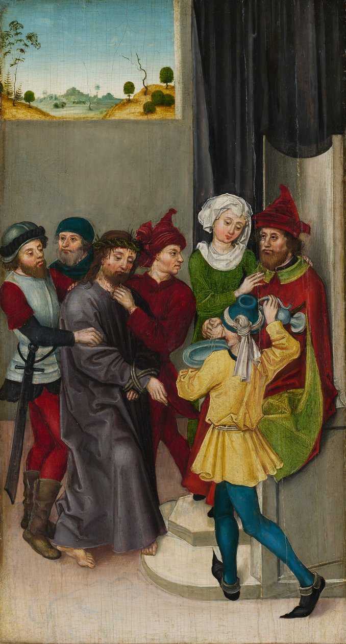 Krisztus Pilátus előtt, A feltámadás. alkotó: Ludwig Schongauer