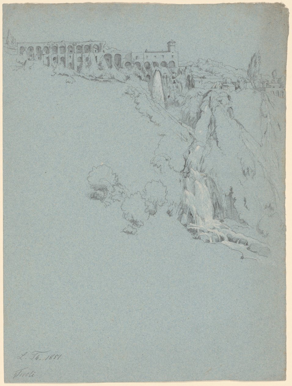 A Tivoli-i vízesés a Maecenas villával alkotó: Ludwig Thiersch