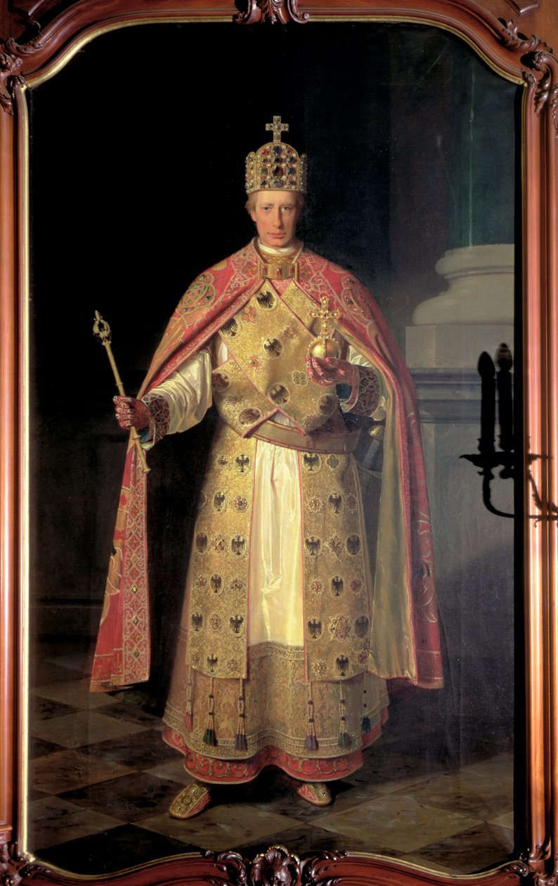 II. Ferenc, a császári jelvényt viselő római római császár alkotó: Ludwig or Louis Streitenfeld