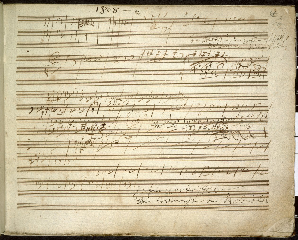 Hozzáadás. 31766, f.2 6., F-dúr szimfónia, op. 68, más néven Pasztorális Szimfónia (tinta papíron) alkotó: Ludwig van Beethoven