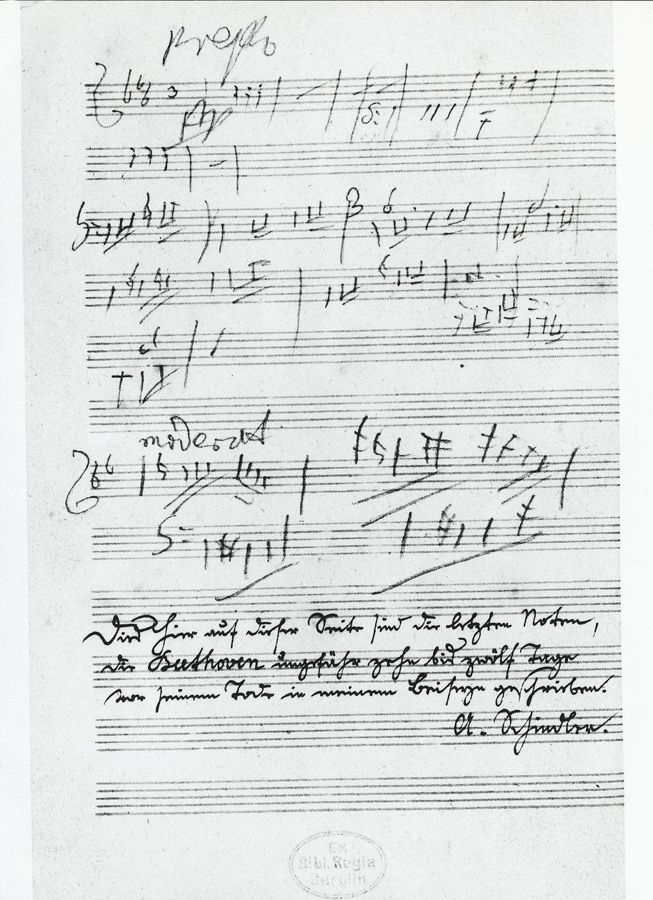 Ludwig van Beethoven (1770-1827) német zeneszerző zenéjének utolsó oldala alkotó: Ludwig van Beethoven