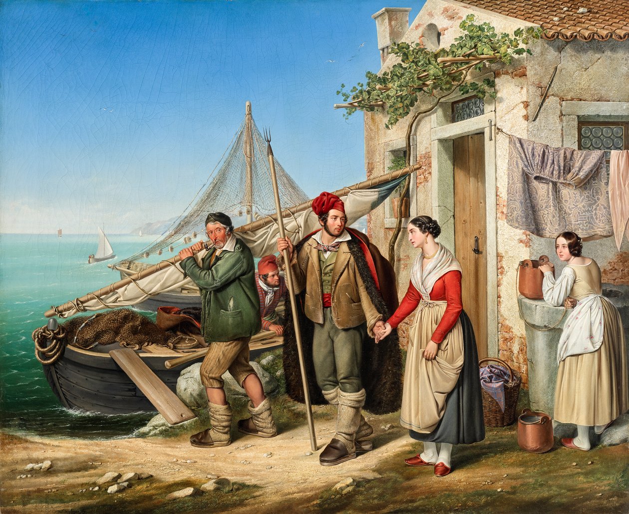 Velencei halász család alkotó: Ludwig von Beniczky
