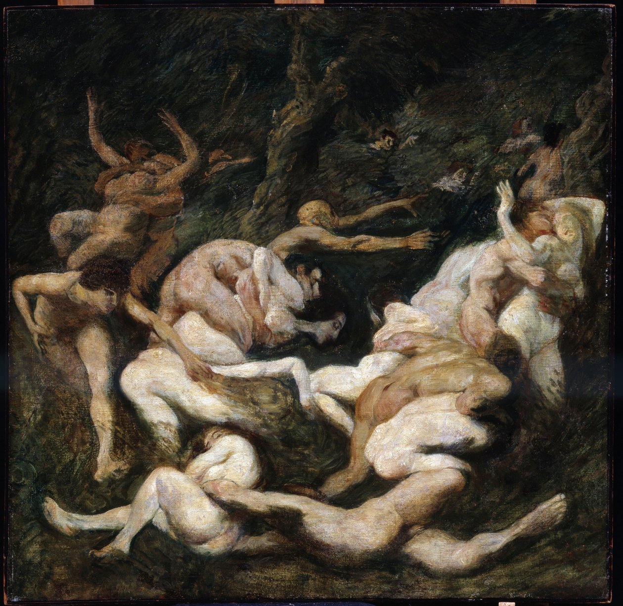 Nők elrablása. Ludwig von Hofmann (1861-1945) festménye. Olajfestmény. Nap: 70,8x72 cm. Puskin, Moszkva A nők elrablása alkotó: Ludwig von Hofmann
