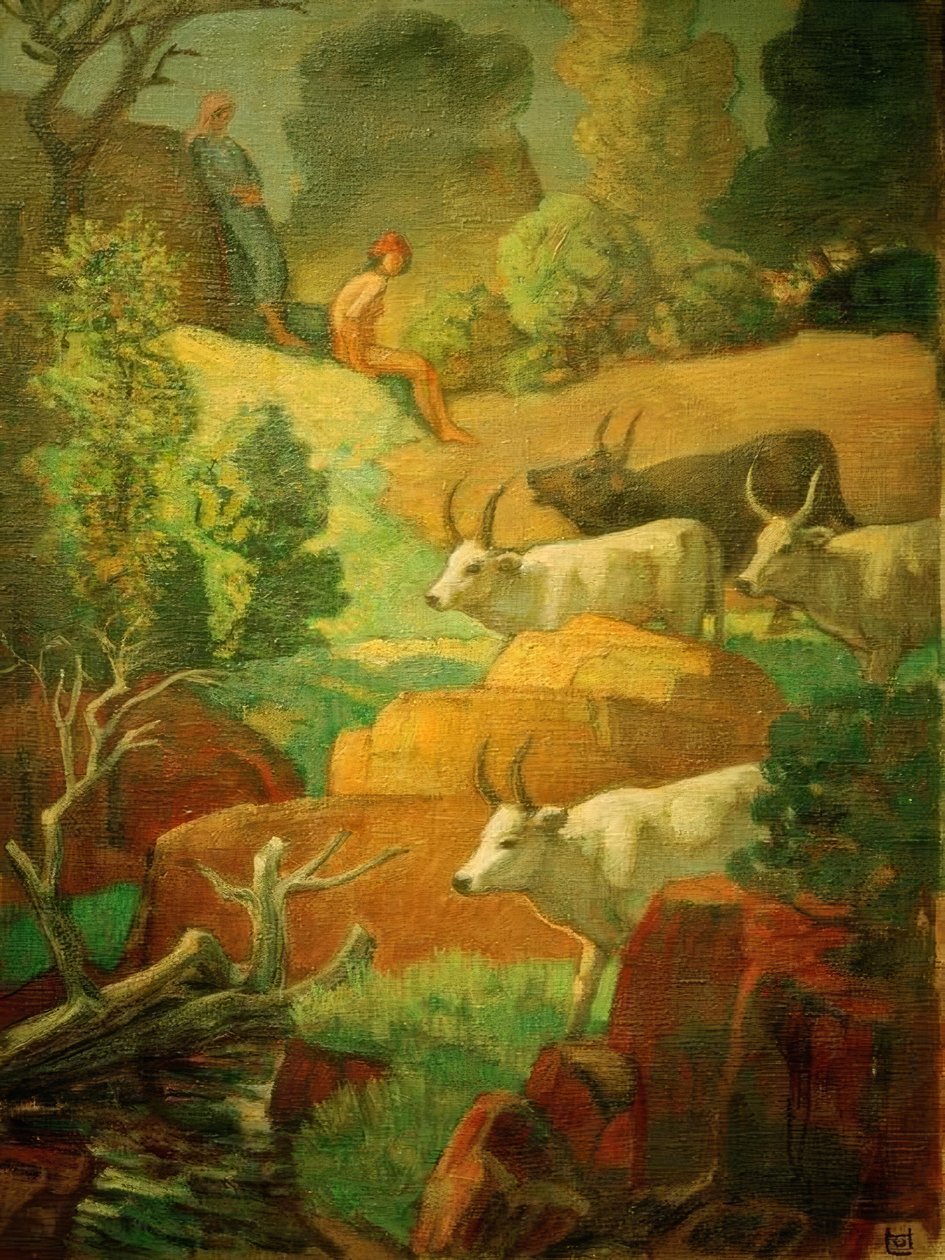 Szarvasmarha az itatónál alkotó: Ludwig von Hofmann