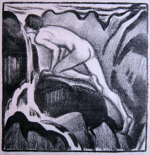 Well Drink (litho) alkotó: Ludwig von Hofmann