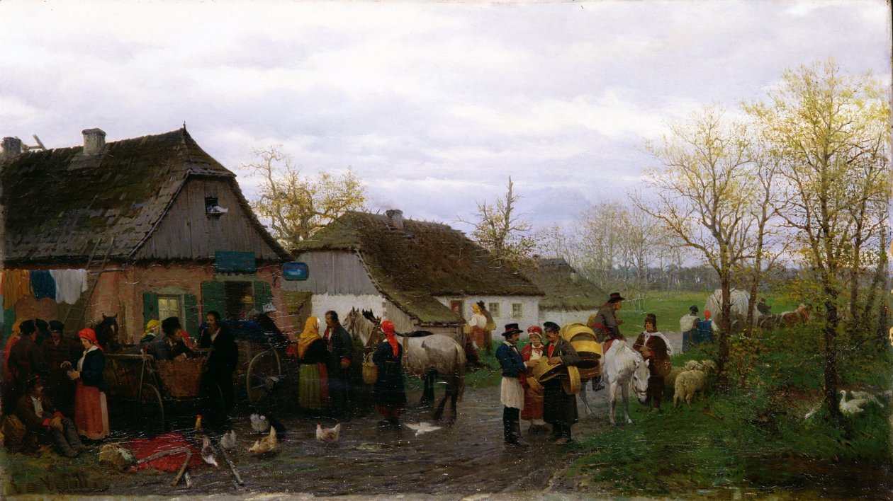 Egy kisvárosban, 1880 körül alkotó: Ludwik Kurella