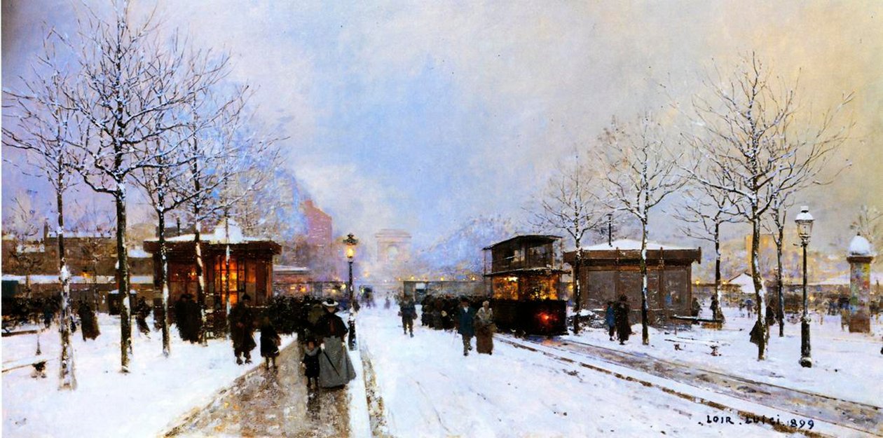 Porte Maillot télen, Párizs, 1899 alkotó: Luigi Loir