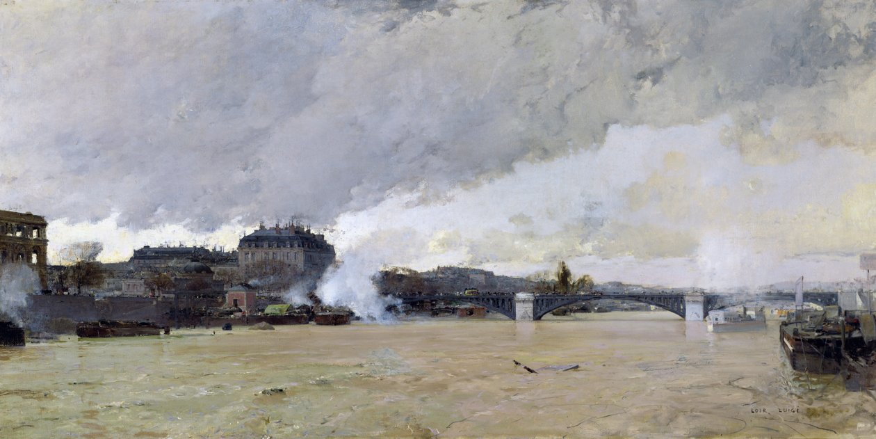 A Szajna áradása, 1903 körül alkotó: Luigi Loir