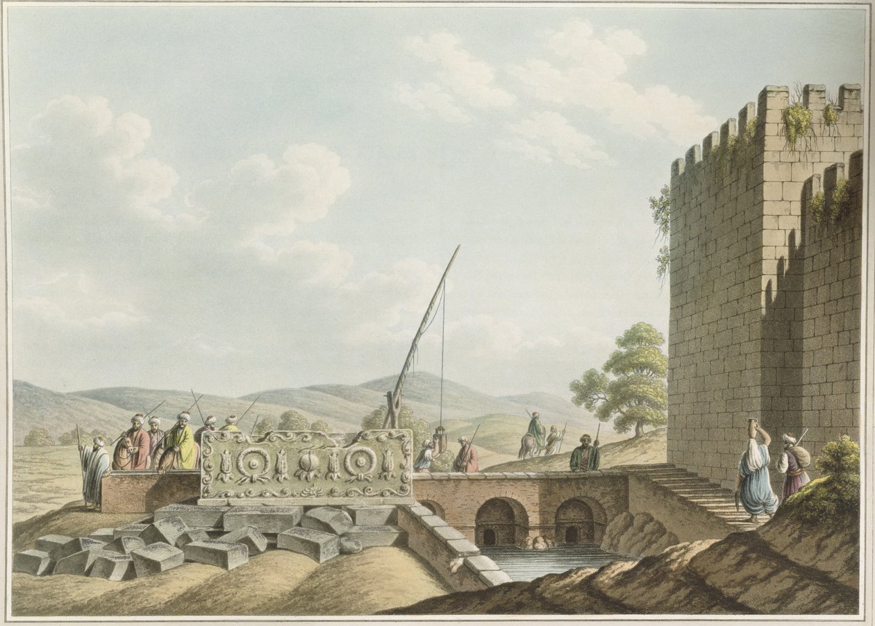 Szarkofág a Királyok Sírjaiból, Jeruzsálem, kocsma. William Watts, 1805 alkotó: Luigi Mayer