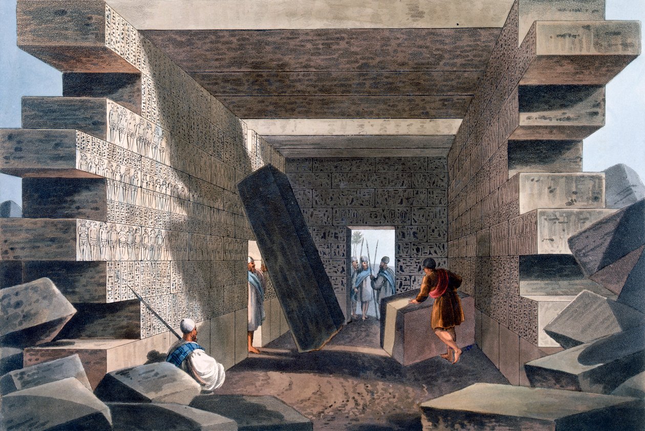 Jupiter Ammon templomának belseje, Alexandria közelében, 71. tábla a „Views in the Ottoman Dominions”-ból, London 1810 alkotó: Luigi Mayer