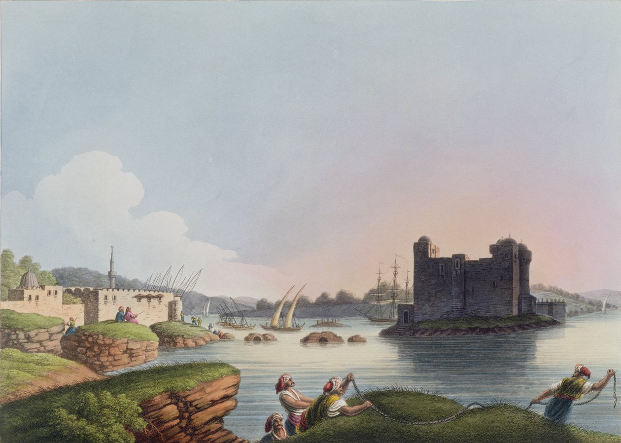 Latachia kikötője, Szíriában, a „Kilátások az oszmán dominanciákban”, 1810 (színes akvatinta) alkotó: Luigi Mayer