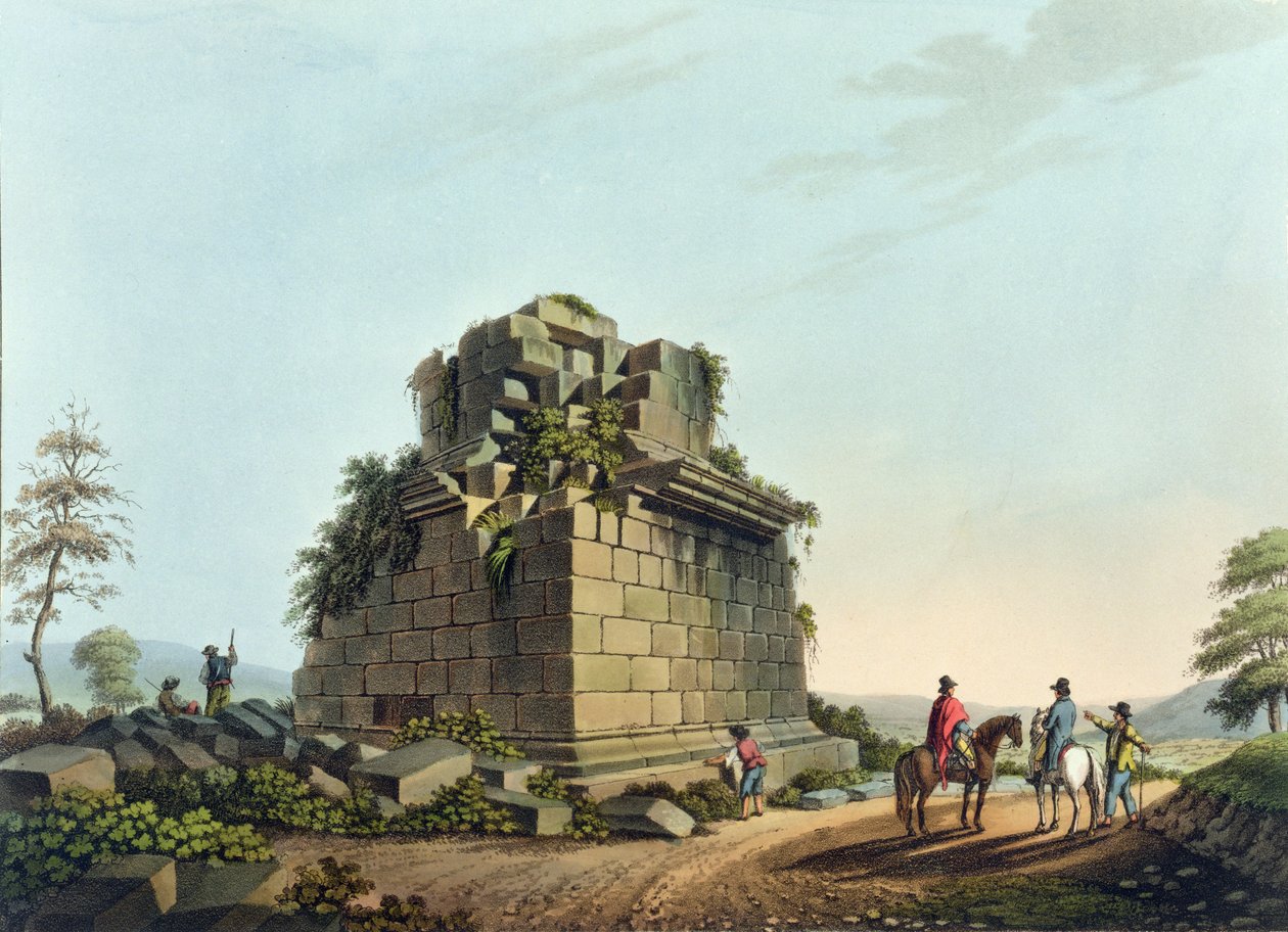 Egy kolosszális oszlop talapzata Szirakuszák közelében, 28. tábla a "Views in the Ottoman Dominions" című kiadványból, R. Bowyer, 1809 (akvatinta). alkotó: Luigi Mayer