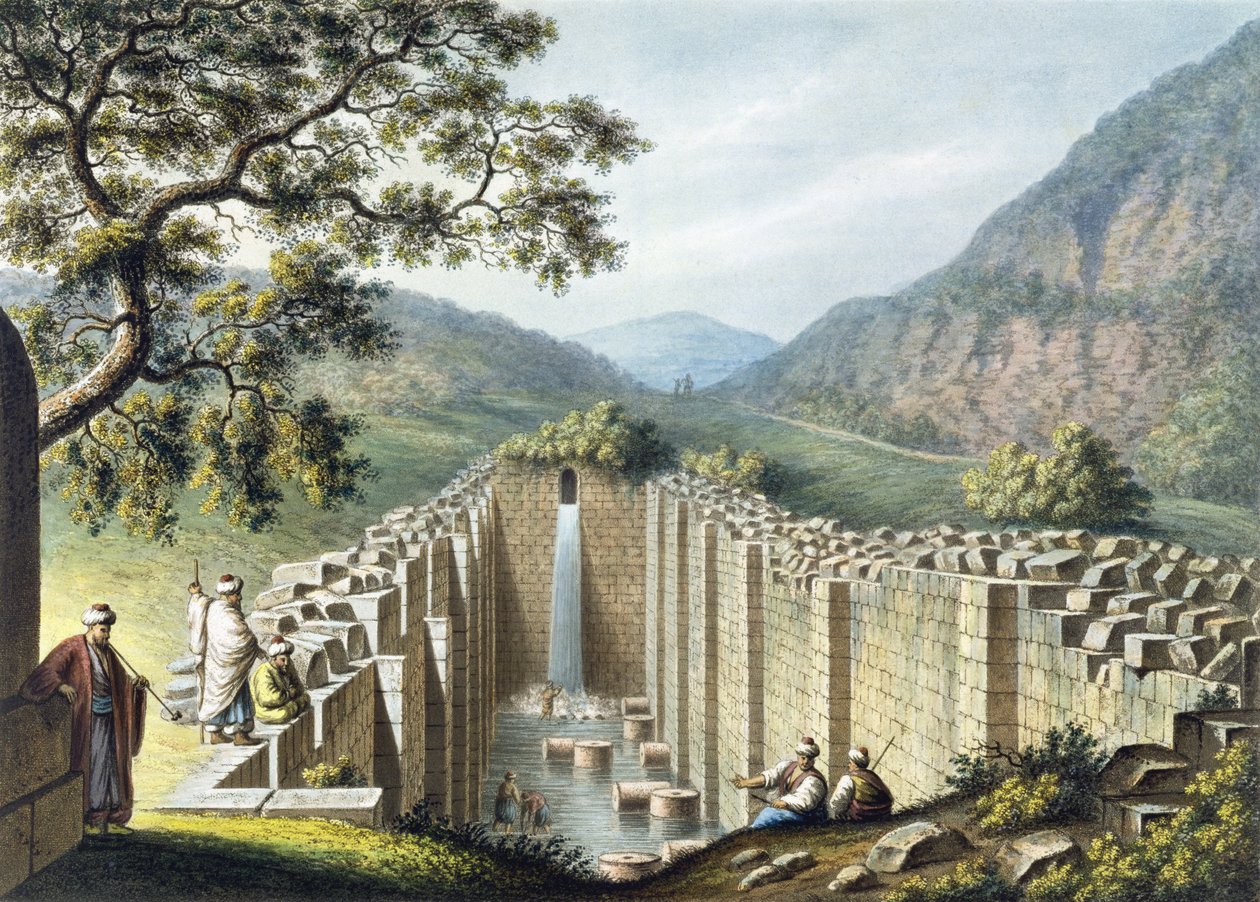 Siloah forrása, Jeruzsálem, kocsma. William Watts, 1801 alkotó: Luigi Mayer