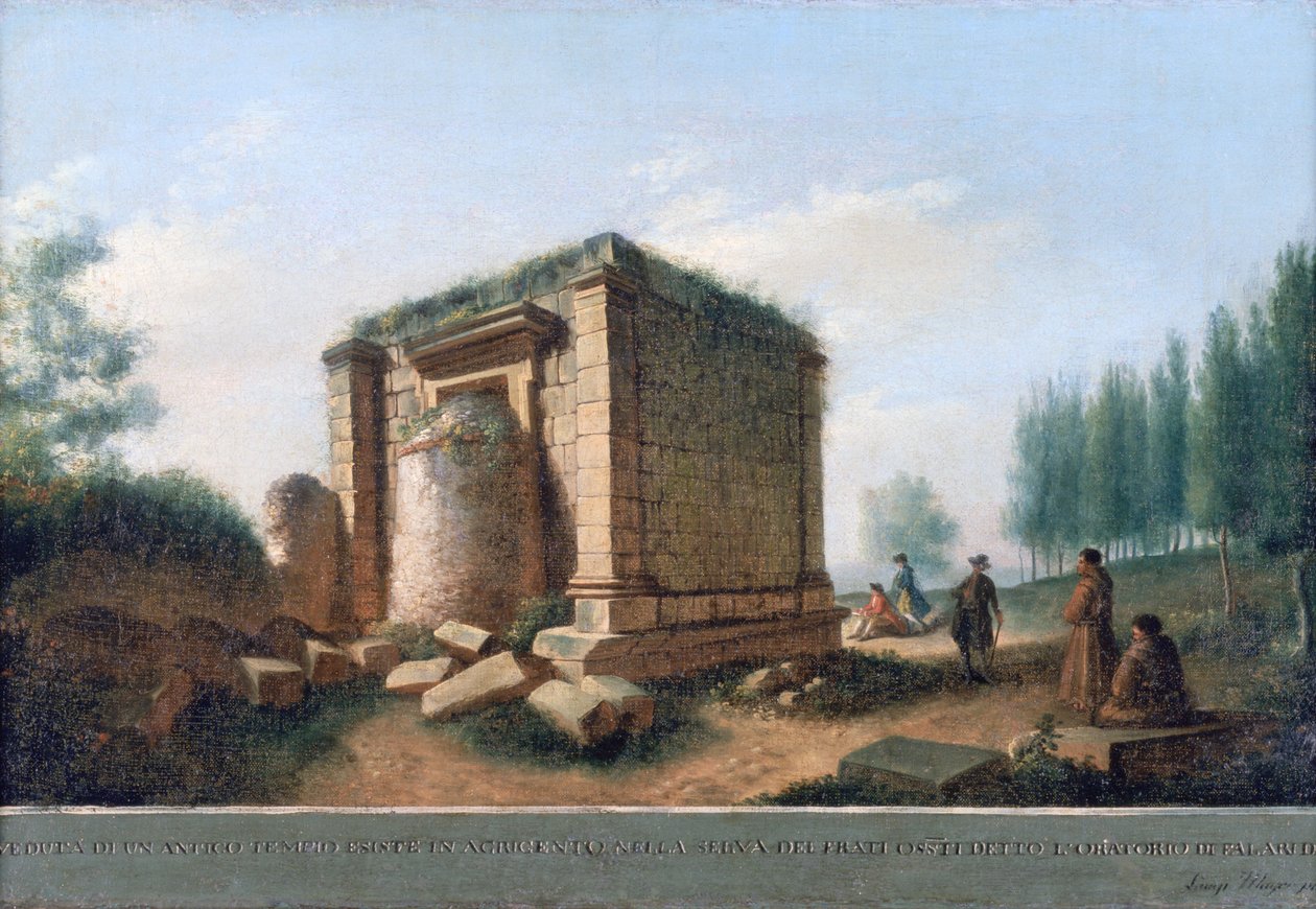 Kilátás egy ősi templomra Agrigentumban, 1776-92 körül alkotó: Luigi Mayer