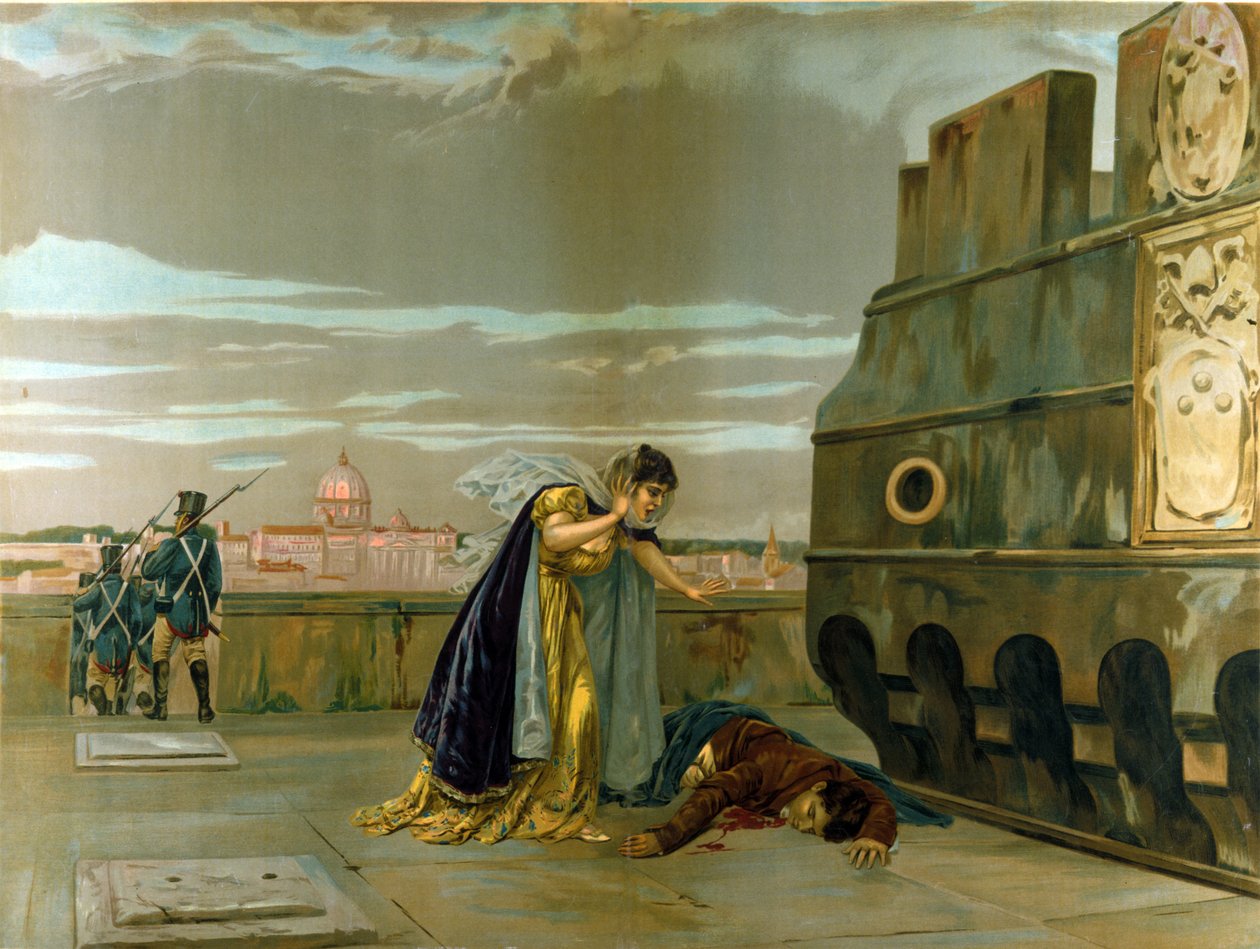 Jelenet Giacomo Puccini Toscájából alkotó: Luigi Morgari