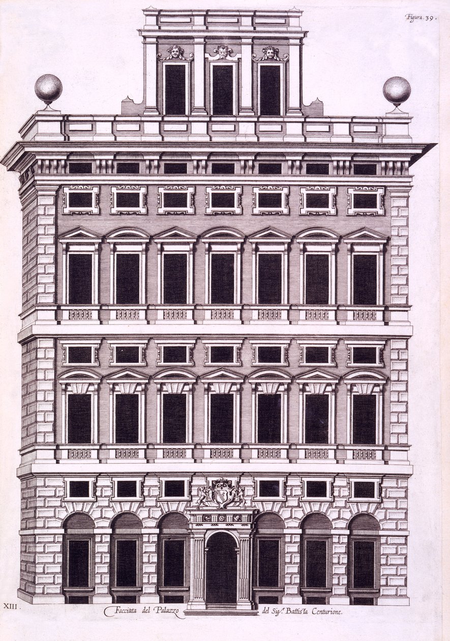 A casertai királyi palota terve, 1756 alkotó: Luigi Vanvitelli