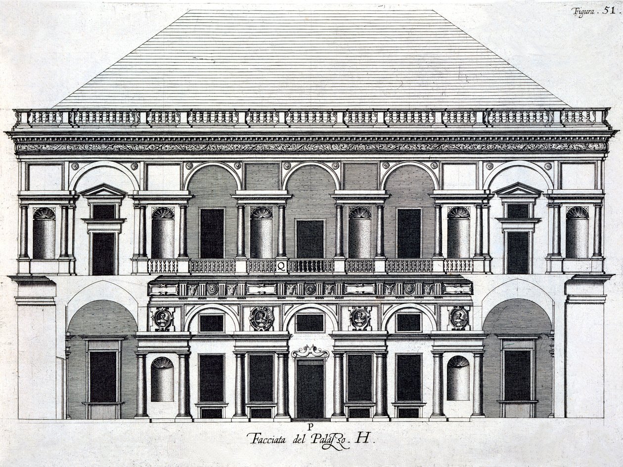 A casertai királyi palota terve, 1756 alkotó: Luigi Vanvitelli