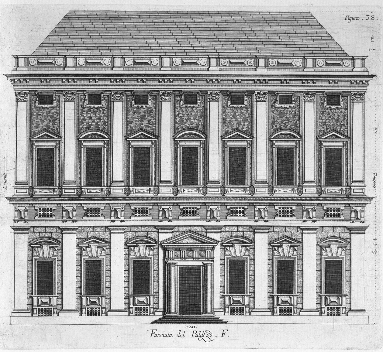 A casertai királyi palota terve, 1756 alkotó: Luigi Vanvitelli
