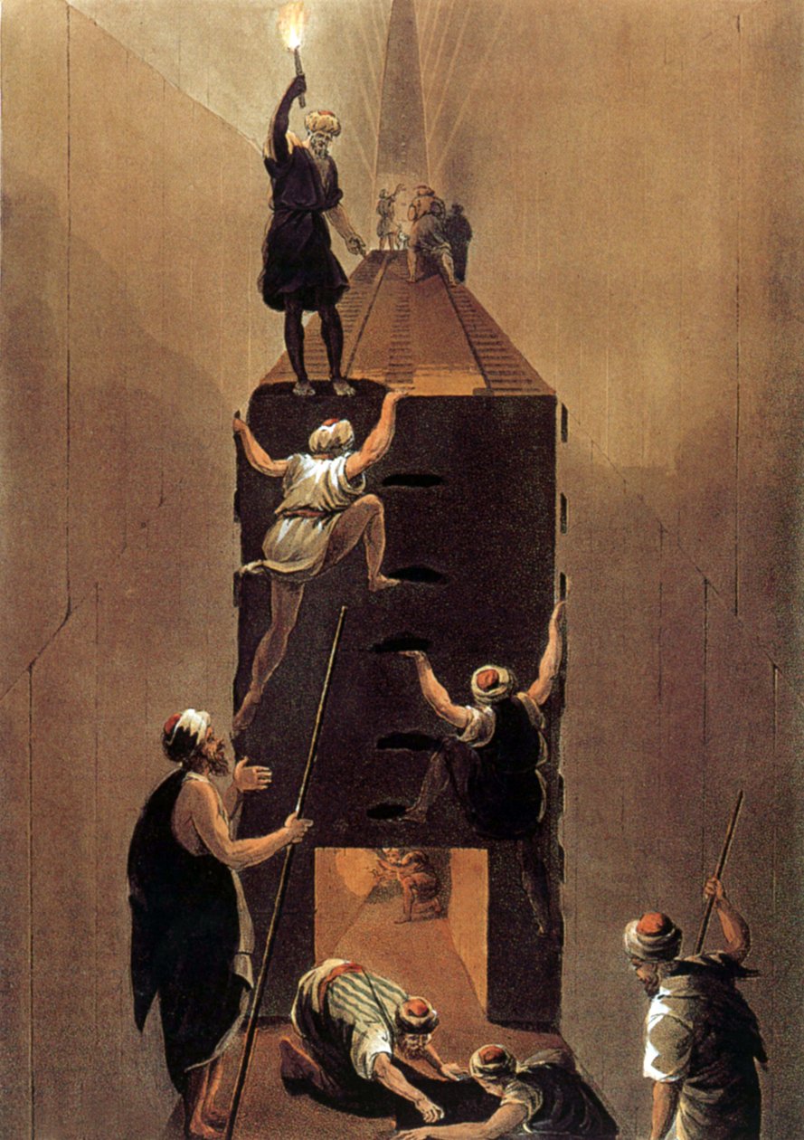 A nagy piramis átjárójának nézete Egyiptomban alkotó: Luigi (after) Mayer