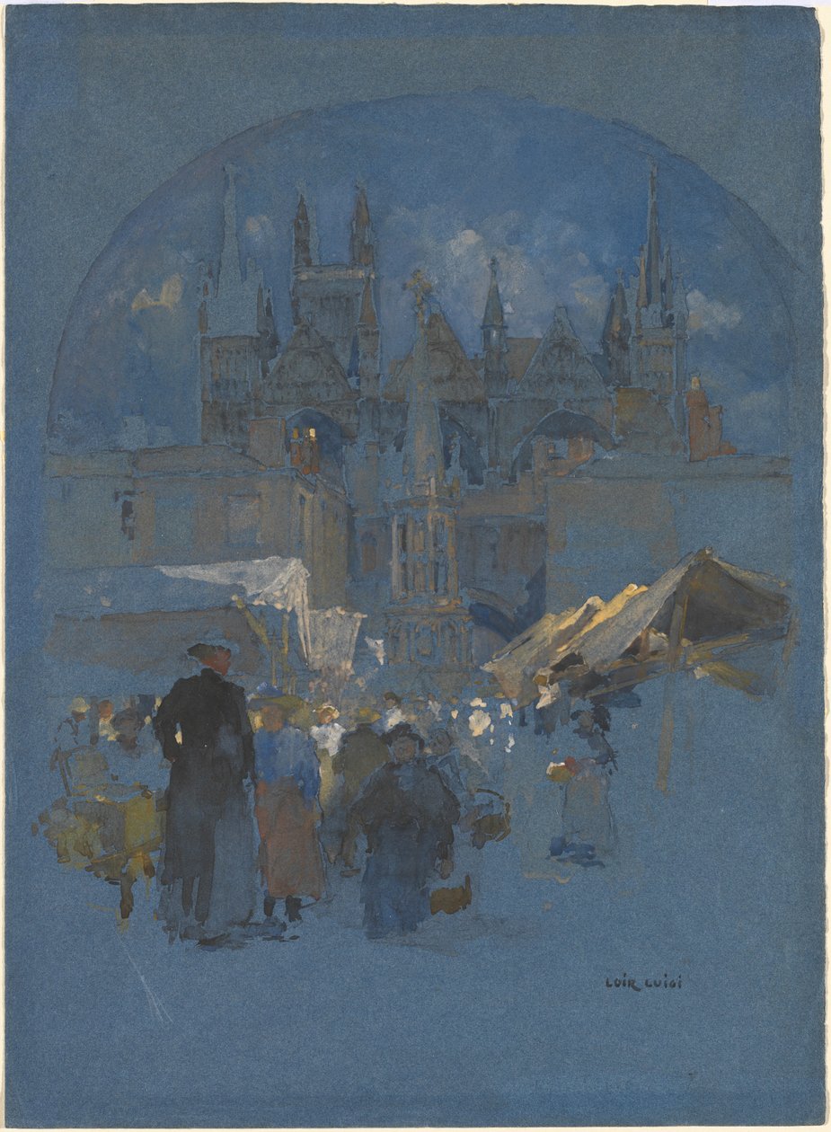 Piactér a katedrális előtt alkotó: Luigi Aloys François Joseph Loir