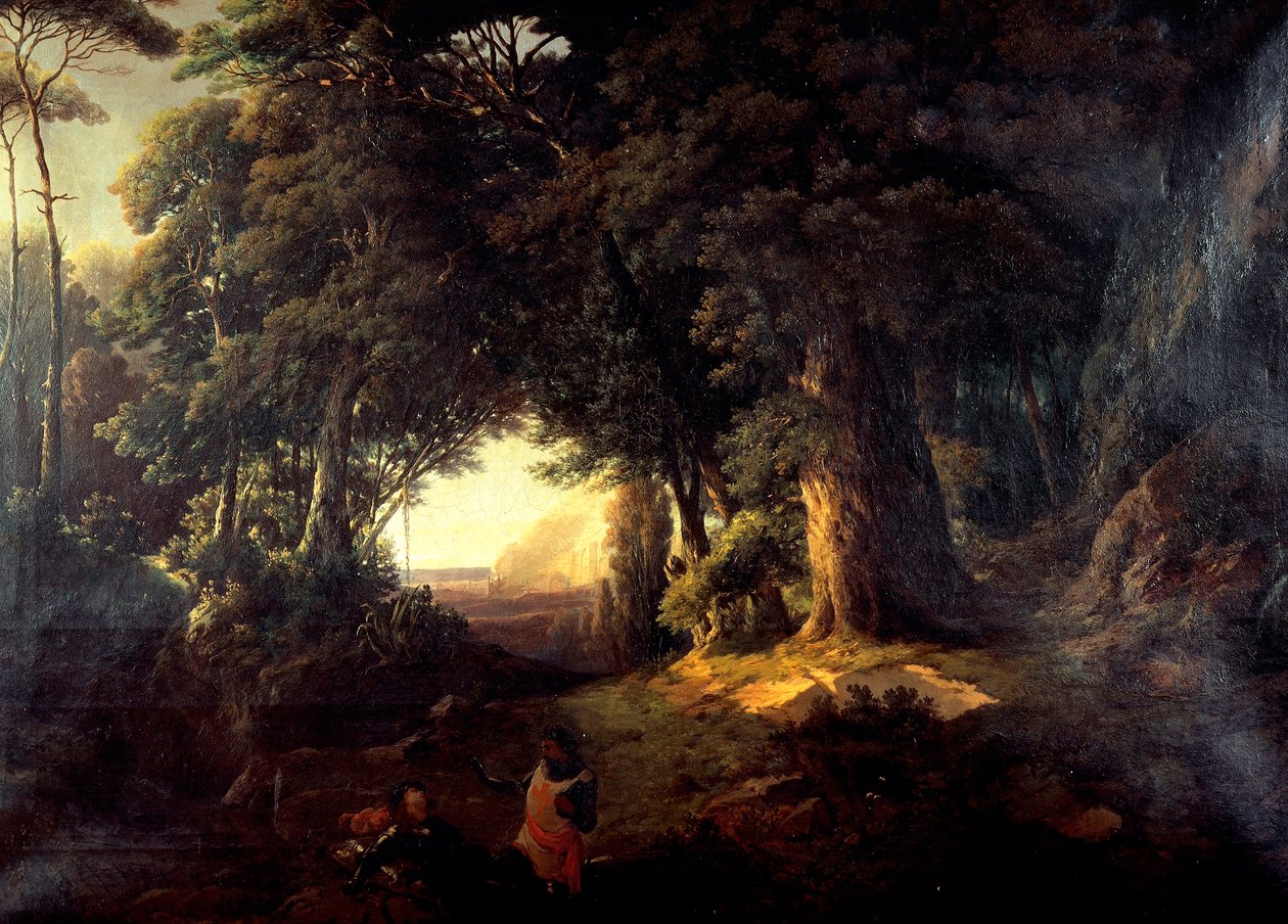 Clorinda keresztsége, Luigi Ashton (1824-1884), olaj, vászon, 87x120 cm alkotó: Luigi Ashton
