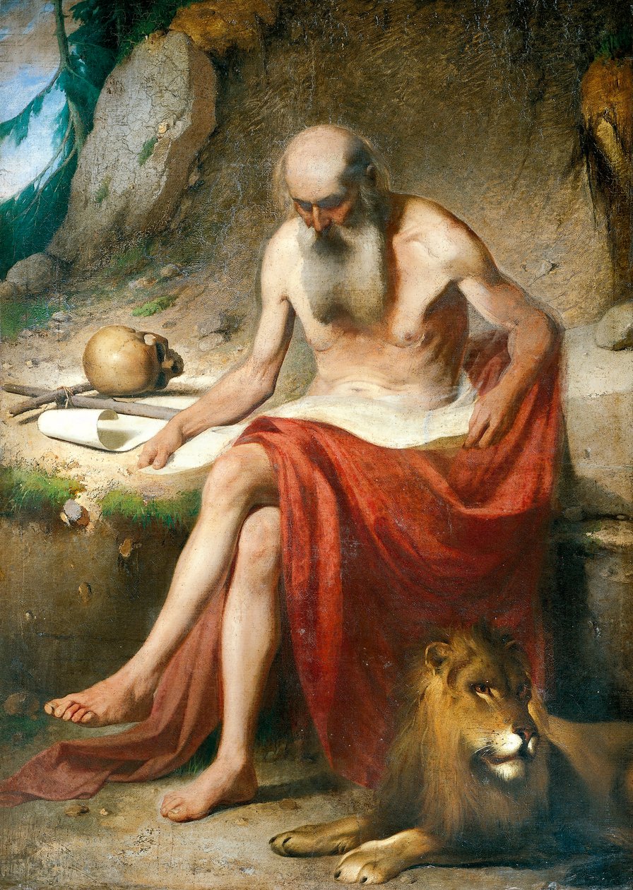 Szent Jeromos, a bűnbánó, 1867 körül, Louis Asioli (1817-1877), olaj, vászon alkotó: Luigi Asioli