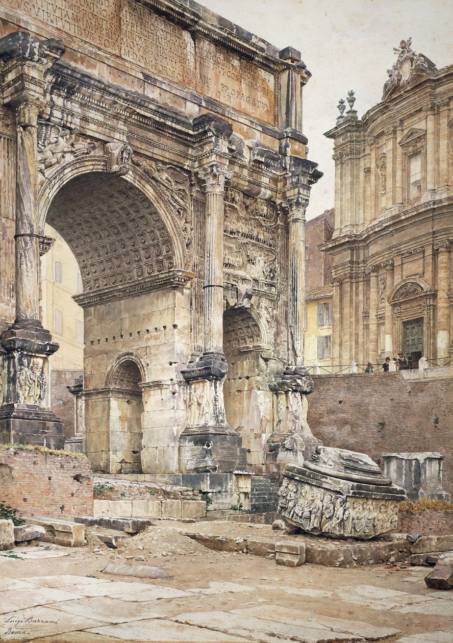 Septimius Severus íve Rómában, Luigi Bazzani (1836-1927). Olajfestmény. alkotó: Luigi Bazzani