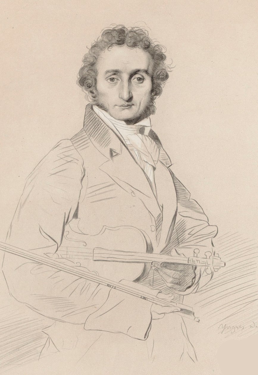 Niccolò Paganini portréja 1782-1840, 1830. alkotó: Luigi Calamatta