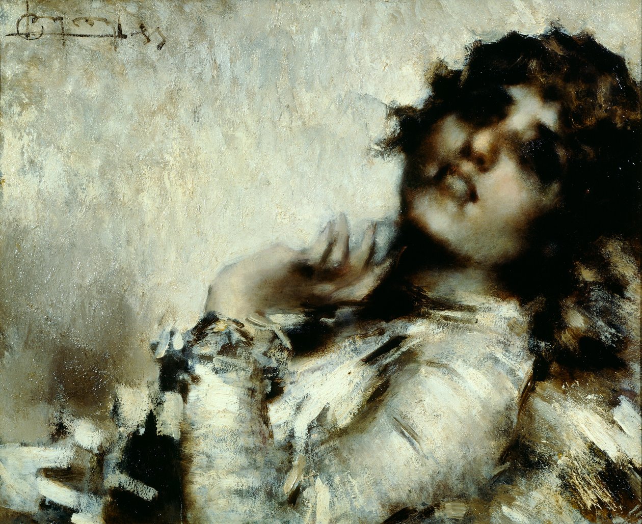 Női portré (olaj, vászon) alkotó: Luigi Conconi