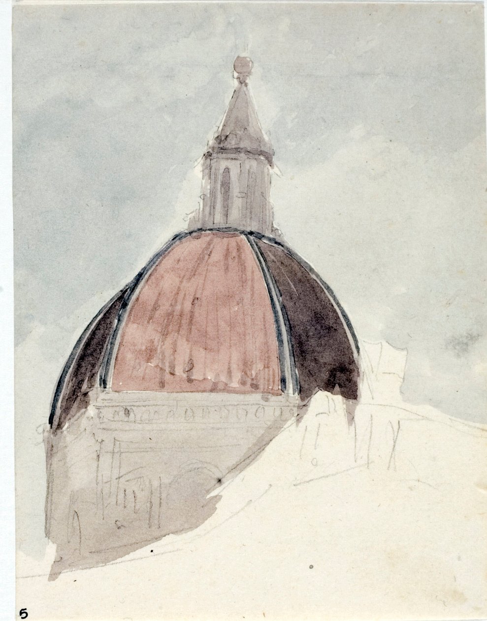 Santa Maria del Fiore templom kupolája, Firenze (akvarell alkotó: Luigi Garibbo