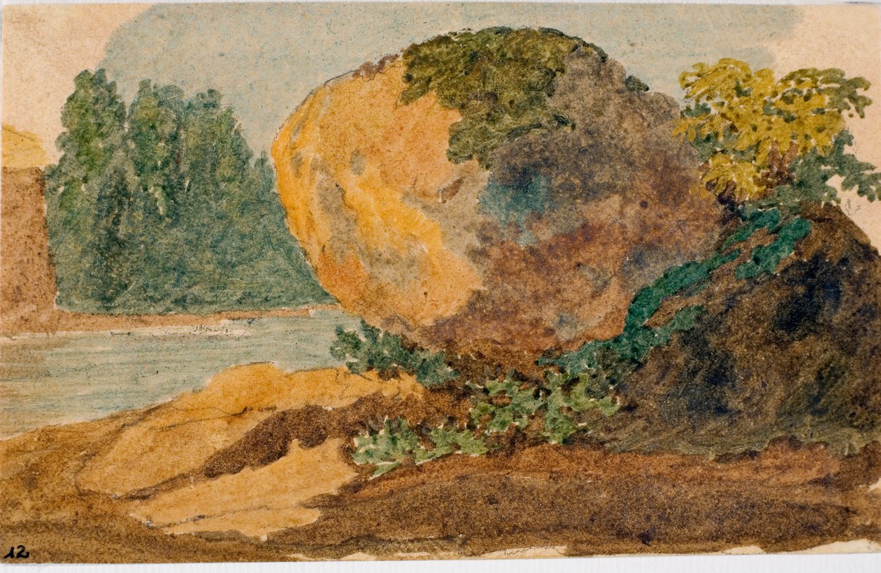 Torrent tája (akvarell, 1825 körül) alkotó: Luigi Garibbo