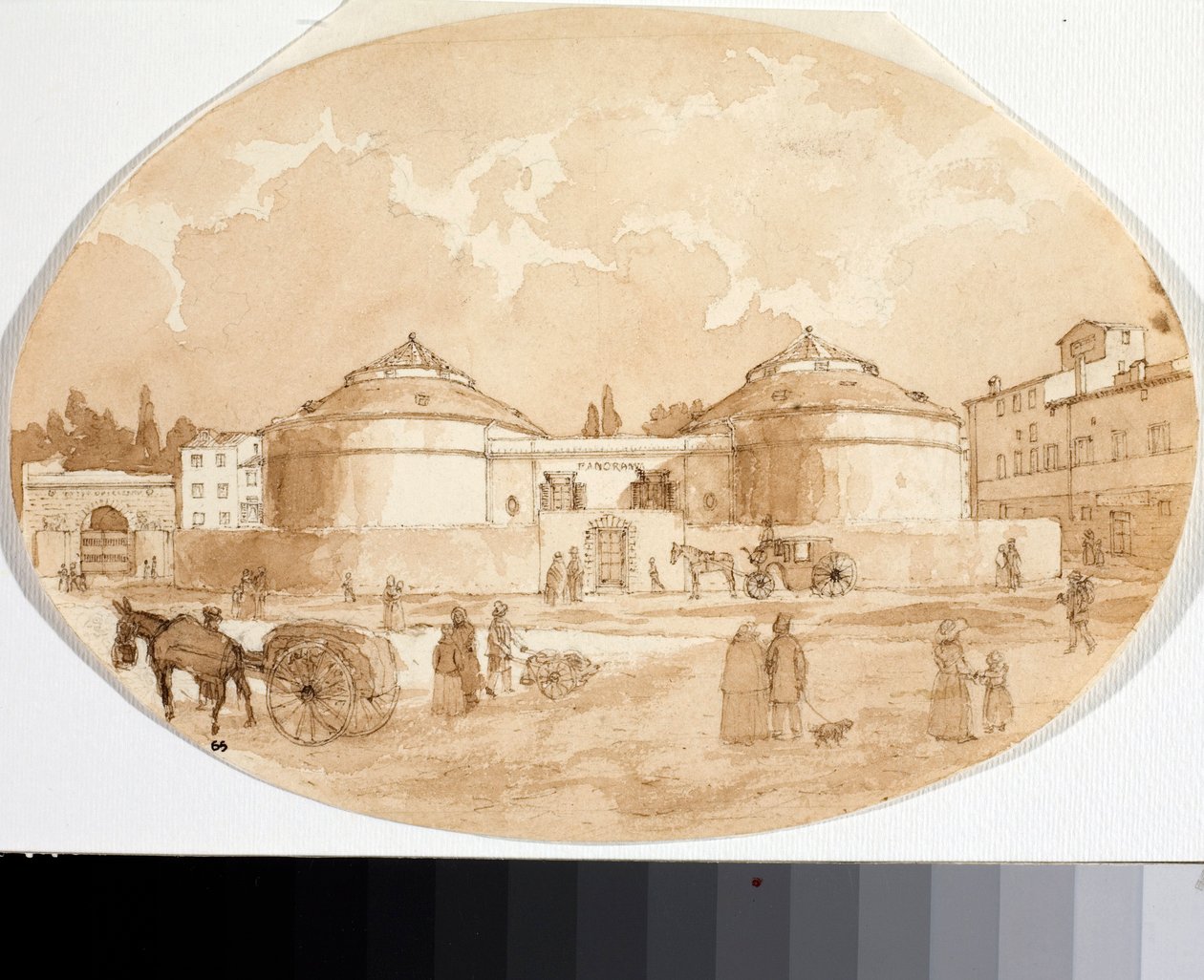 Kilátás a Porta al Prato térre Firenzében (tinta és akvarell alkotó: Luigi Garibbo