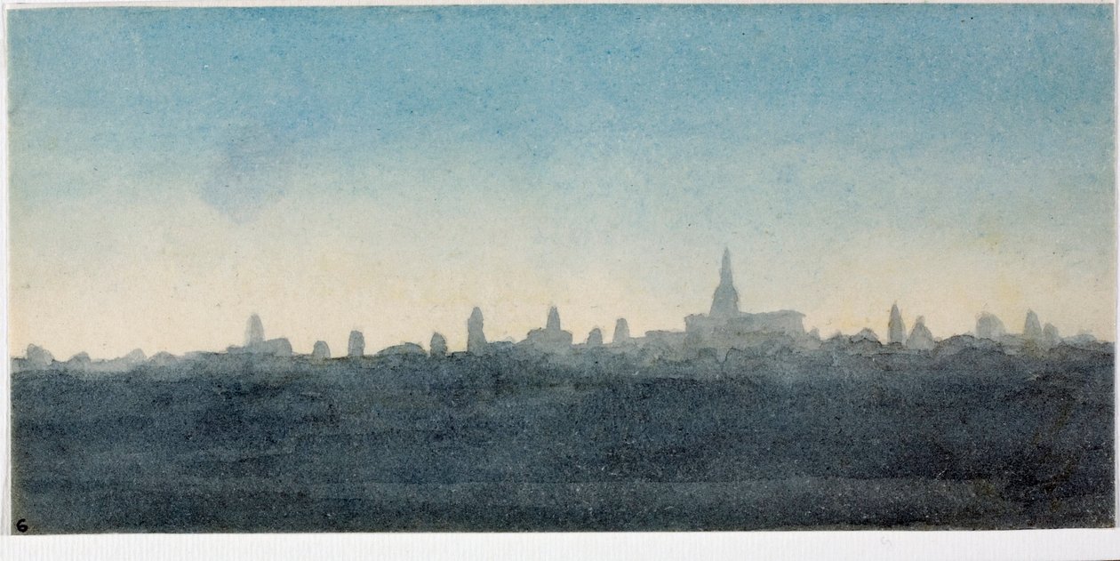 Firenze városának képe a házakról és műemlékekről (akvarell alkotó: Luigi Garibbo