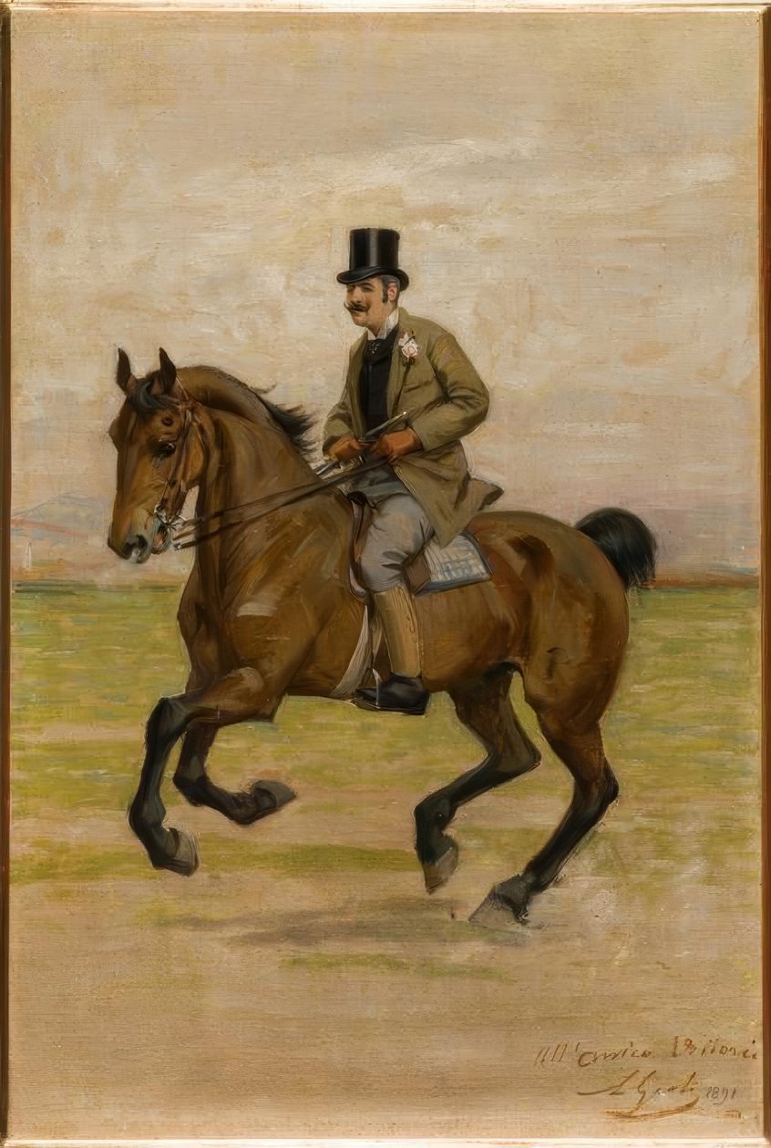 Vittorio Matteo Corcos zu Pferde alkotó: Luigi Gioli