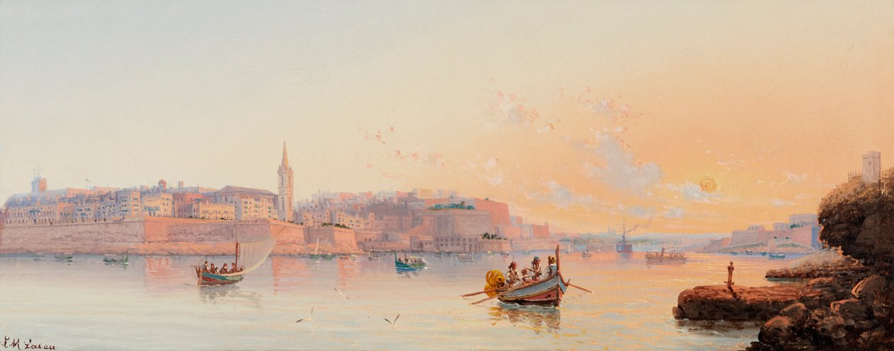 Marsamxett kikötő, Valletta, Málta alkotó: Luigi Maria Galea