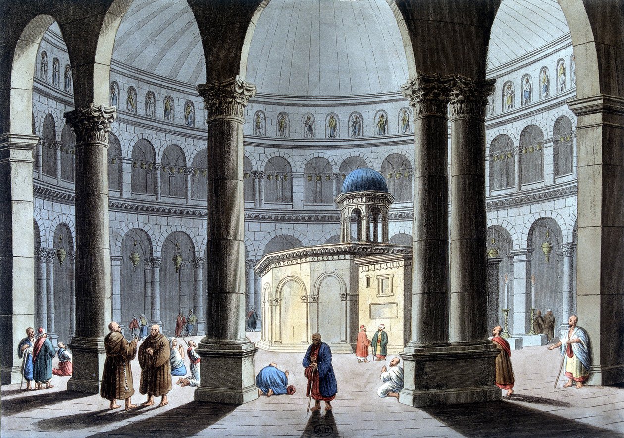 Szent Sír-templom „” Kilátás az oszmán uralomra Európában Ázsiában és más mediterrán szigeteken””. Luigi Mayer, London eredeti rajzaiból alkotó: Luigi Mayer