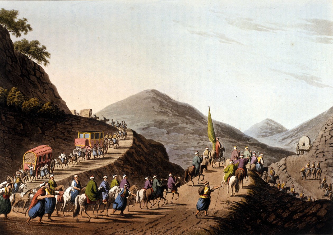 Exodus a balkáni hegyek útjain - a „” Kilátások az oszmán uradalmakban, Európában, Ázsiában és néhány mediterrán szigeten”” Luigi Mayer, London eredeti rajzaiból alkotó: Luigi Mayer