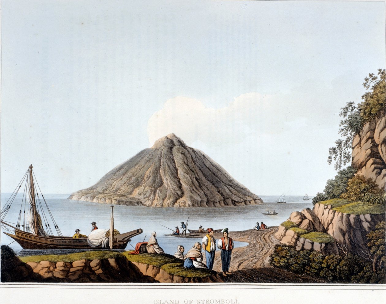 Stromboli szigete – „” Kilátások az oszmán uralmakban, Európában, Ázsiában és néhány mediterrán szigeten””, Luigi Mayer, London alkotó: Luigi Mayer